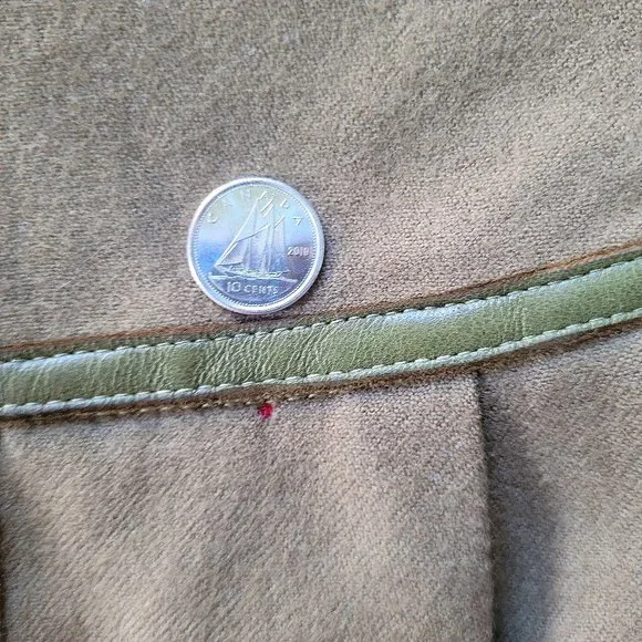 Vintage French Wool Skirt Olive Red Pencil, sz 2 - Picture 10 of 14